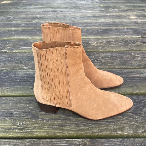 Zara Suede Western Cowboy Ankle Boots - Picture 5 of 9